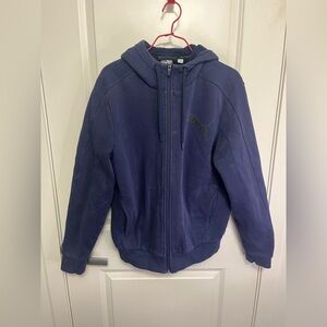 Puma Men's Front-Zip Jacket with Sherpa-Lined Hood in size S